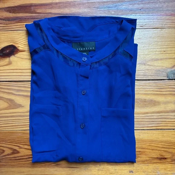 Attention Royal Blue Women's Blouse, L, EUC - Picture 10 of 10